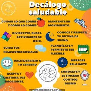 Decálogo para un estilo de vida saludable Bienestart Decálogo de vida saludable